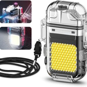 USB Rechargeable Electric Lighter & 3 Modes COB Flashlight