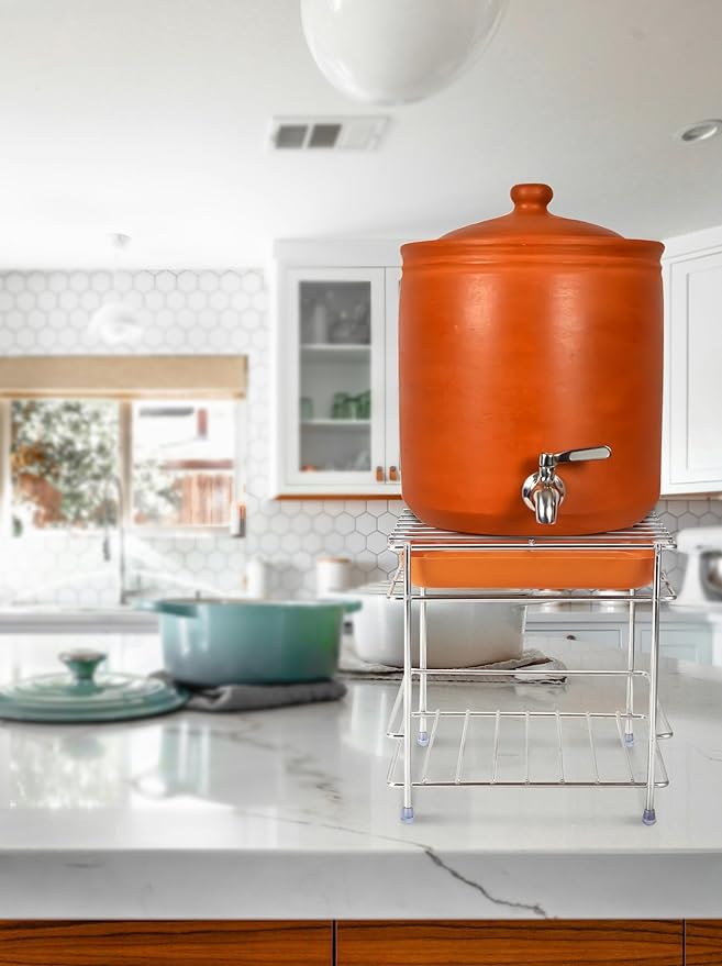 3 in 1 Stainless Steel Matka Stand for Water pot Stand for kitchen