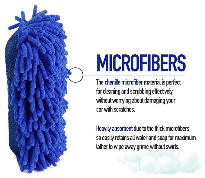 Car Washing Sponge Brush Combo | Microfiber Car Wash & Dry Cleaning Accessories | Perfect for Car, Bike, Kitchen Cleaning Tool | Soft Smooth Scratch Free Duster