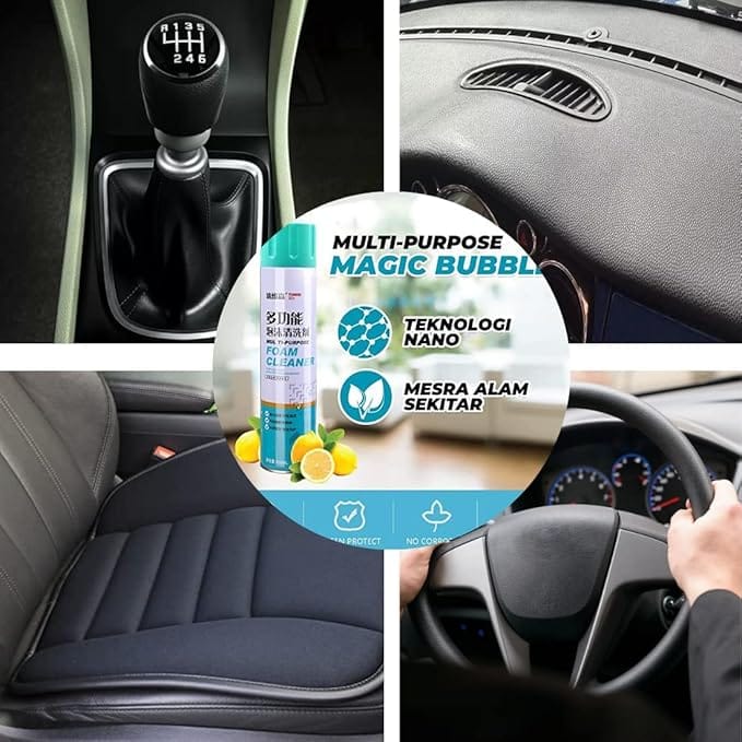 Multipurpose Car Care Cleaner Foam Spray, Car Seat/Exterior & Interior Cleaning Spray Cleaner 650 ml