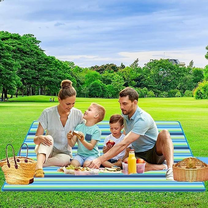 Large Picnic Mat|Beach Mat|Picnic Blanket for Indoor and Outdoor 100 x 150 Sandproof Waterproof Larger Mat for Beach, Travel, Camping, Hiking, Park Grass,Machine Washable, Foldable