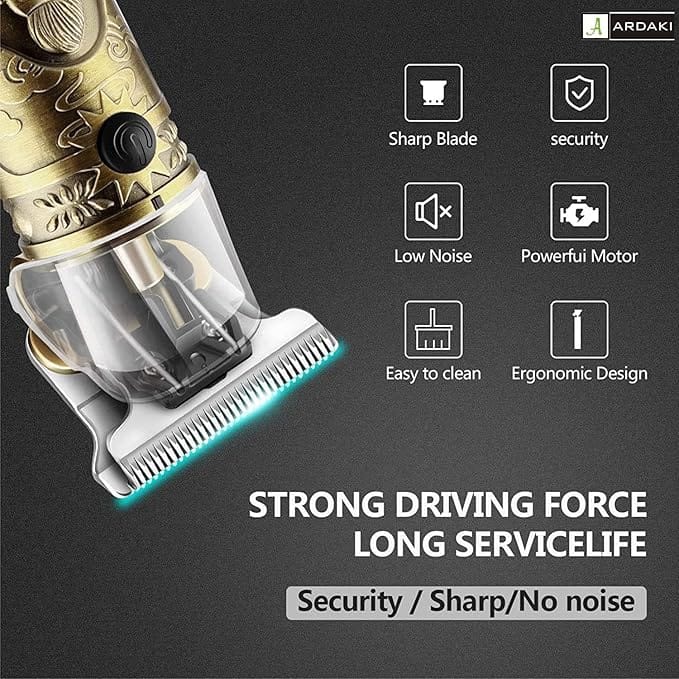 Metal Body Hair Trimmer | Buddha Design Trimmer | Close Cutting Wide Open T-Blade Hair/Beard Trimmer