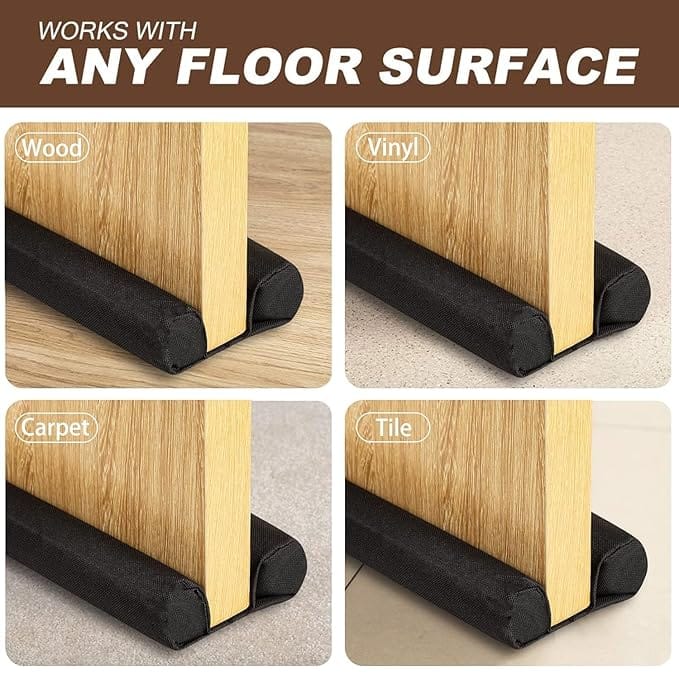 42 Inch Door Bottom Gap Filler Strip, Stop Outside Dust, Hot Air, Insects, Water, Use in Wooden, Steel, Fiber, Plastic Doors 20mm Thickness Black
