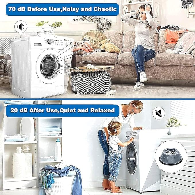 Vibration Pads, Refrigerator Stand, Washing Machine Stand Washing Machine Anti Vibration Pad Heightening Pads with Suction (4 Piece)