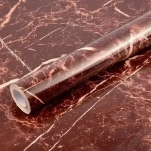 Brown Marble Wall Stickers Oil Proof Heat Resistant Waterproof Wallpaper for Home Furniture, Cabinets, (60×200 cm)