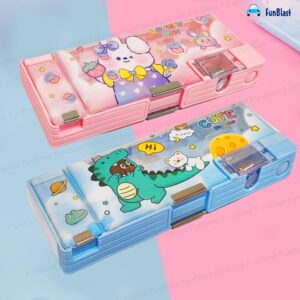 FunBlast Magnetic Pencil Case with Sharpener & Compass Box for Students, Pen & Pencil Case – Stationary Set Organizer Pencil Box for Kids, Birthday Return Gift for Kids